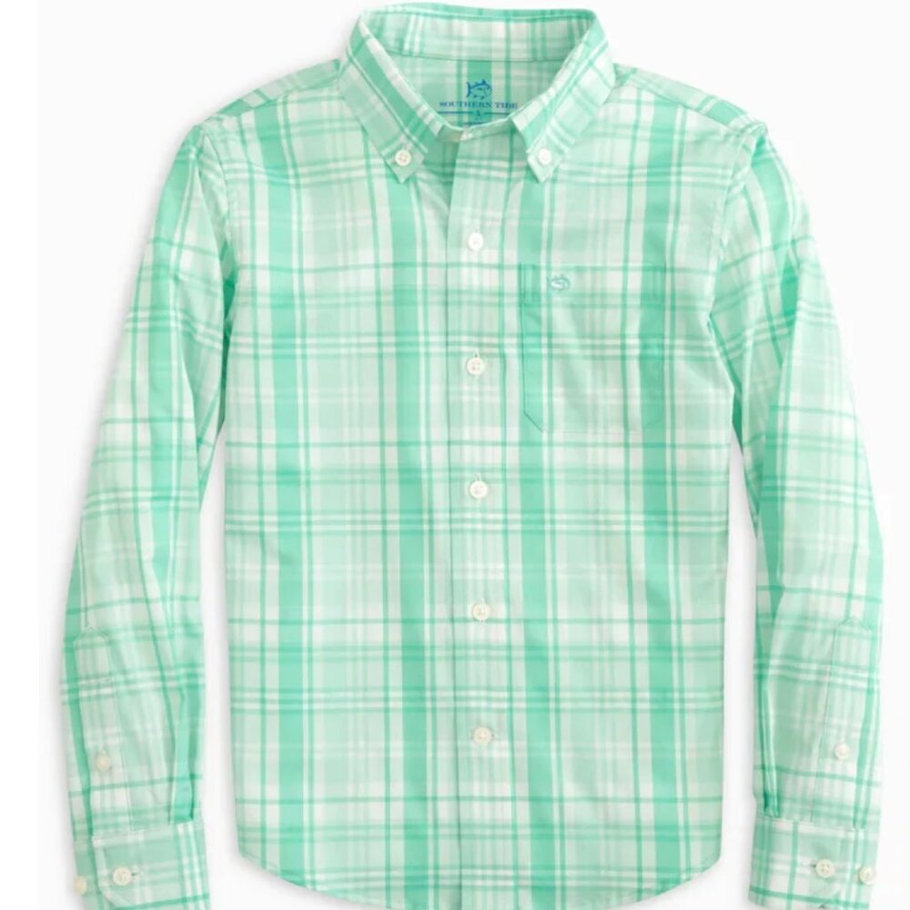 Southern Tide (Boy's)Youth Southern Tide Palm Canyon Plaid Intercoastal Shirt XL